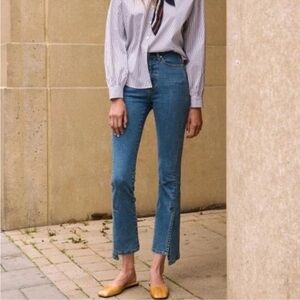 Andersson Bell Blue Cotton Straight Leg Jeans Size 2 High Rise Denim Pants